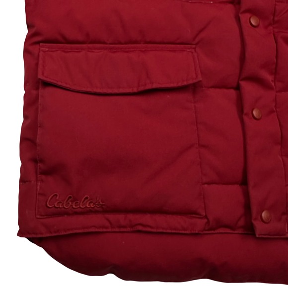 Cabelas Premier Northern Goose Down Puffer Vest Red Men's L Reg - Picture 14 of 16